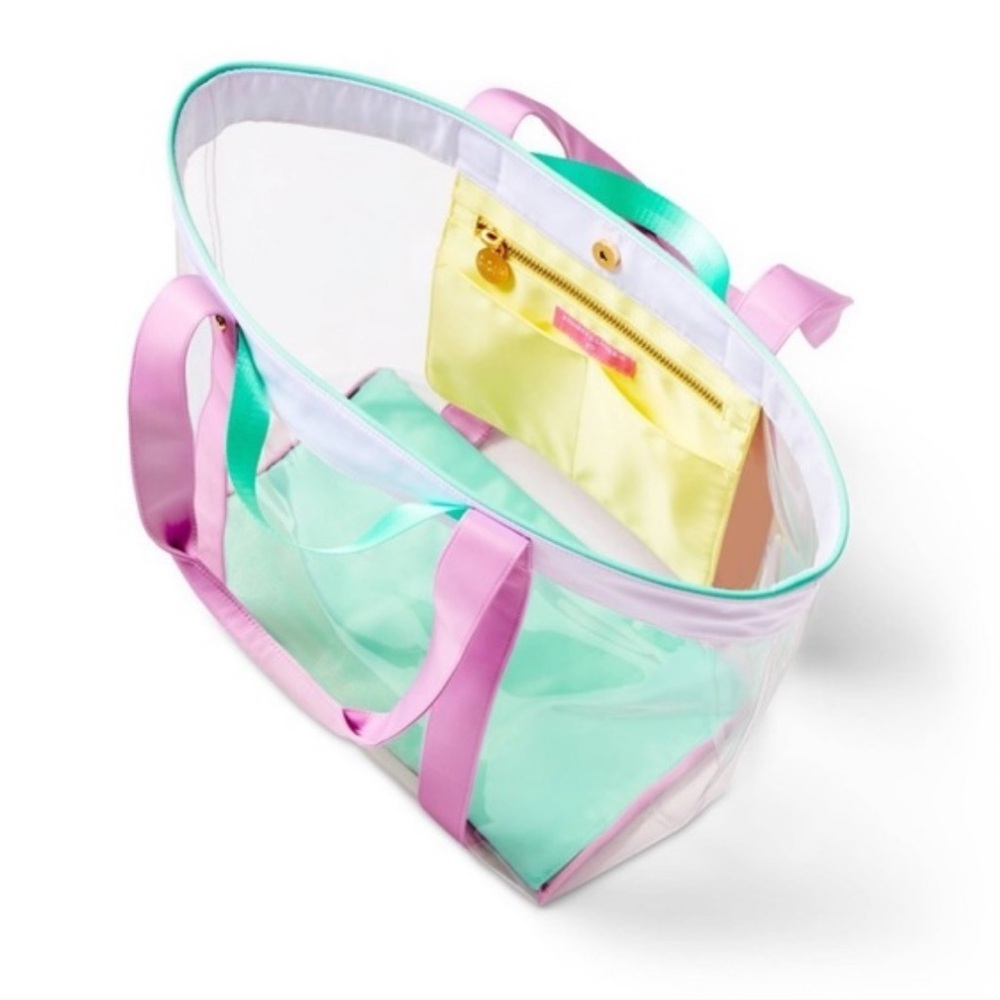 STONEY CLOVER TARGET Transparent Purple and Green Tote BEACH Bag - Picture 2 of 9
